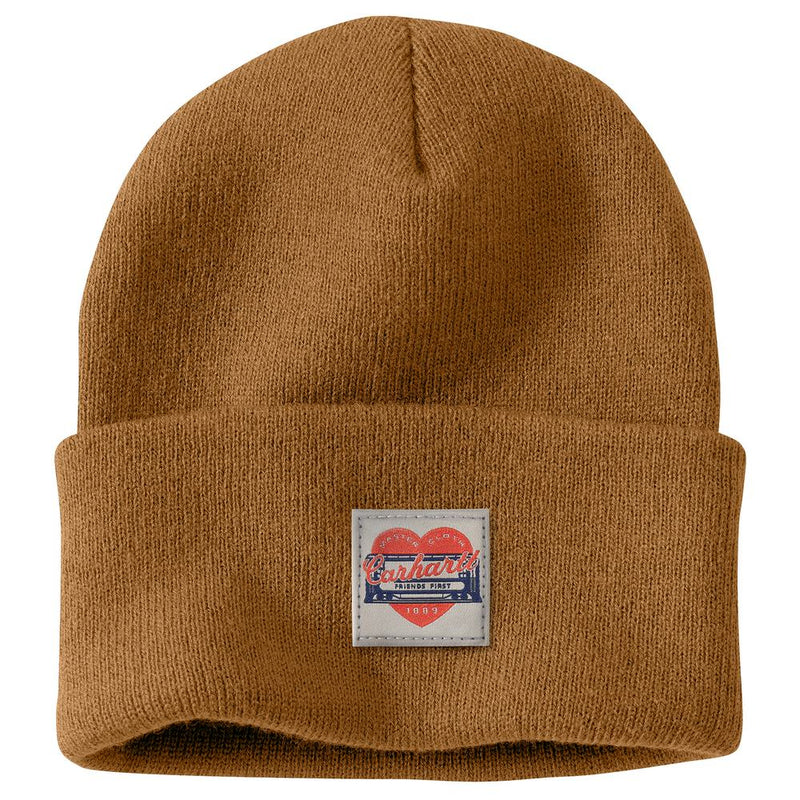 Load image into Gallery viewer, Carhartt AH7409 W Heart Patch Beanie - Carhartt Brown
