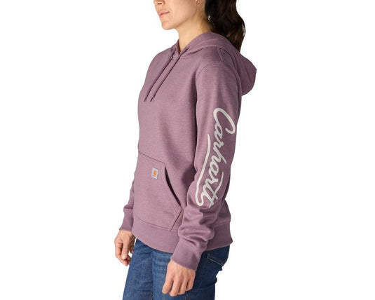 Carhartt W TS7414 Sawyer Script Hoodie - Ash Berry - Side