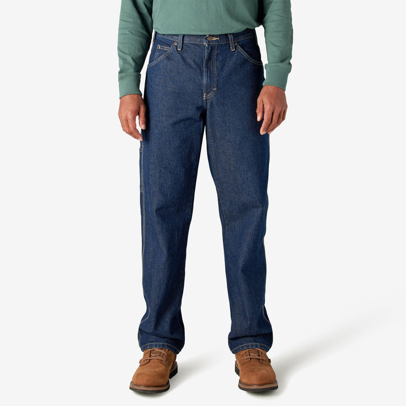 Load image into Gallery viewer, Dickies Relaxed Fit Heavyweight Carpenter Jeans Rinsed Indigo Blue
