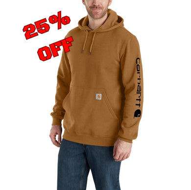 Carhartt K288 Loose Fit Sleeve Logo Hoodie - BRN - 25% Off