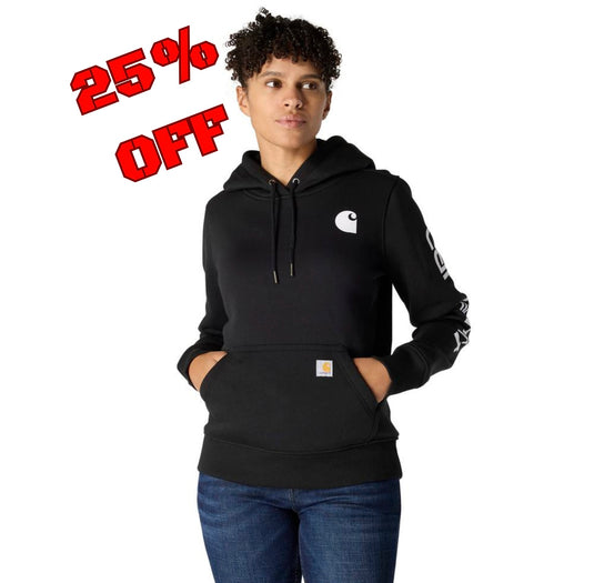 Carhartt W TS2791 Sleeve Logo Hoodie - 001 - 25% Off