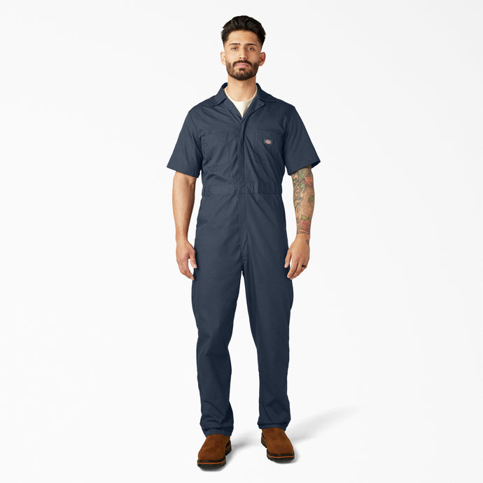 Dickies Short Sleeve Coverall Dark Navy - Front