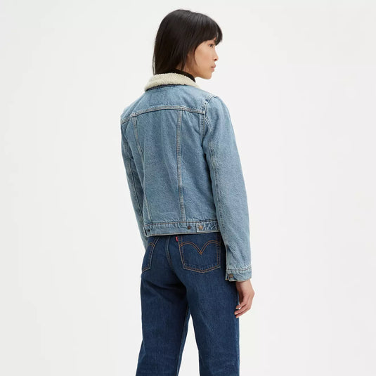 Levi's Women's Original Sherpa Trucker - Divided Blue - Back