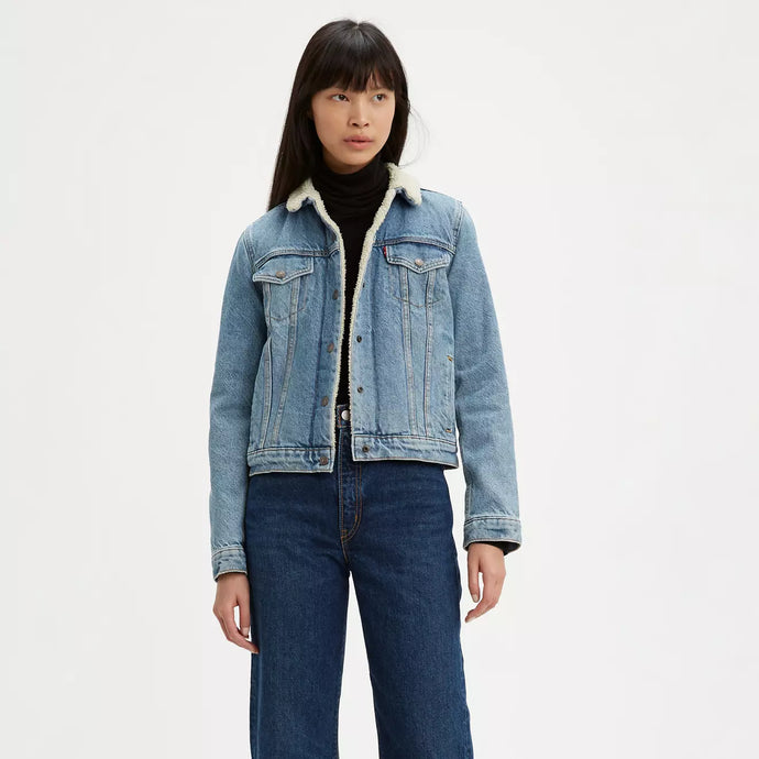 Levi's Women's Original Sherpa Trucker - Divided Blue - Front