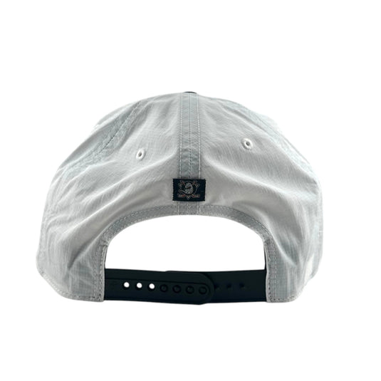 Back view of a white Ducks snapback withe the Ducks logo patch sewn on top of the snapback closure