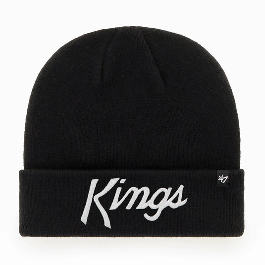 Black '47 Brand Kings cuffed beanie with Team name embroidered on the cuff
