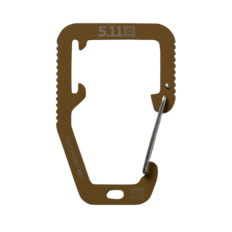 Load image into Gallery viewer, Brown multi-tool carabiner with 5.11 logo on a white background
