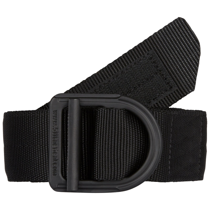 Load image into Gallery viewer, Black utility belt with a black buckle on a white background.
