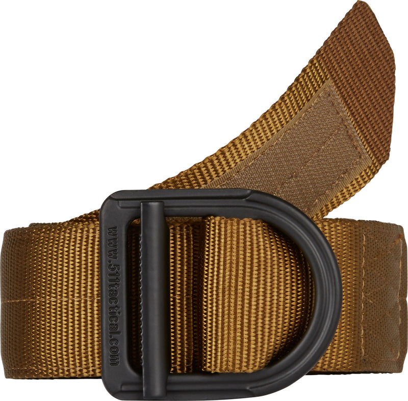 Load image into Gallery viewer, Brown tactical belt with black buckle on a white background
