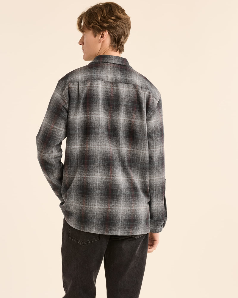 Load image into Gallery viewer, Pendelton LS Board Shirt - Grey Mix Multi Plaid - Back
