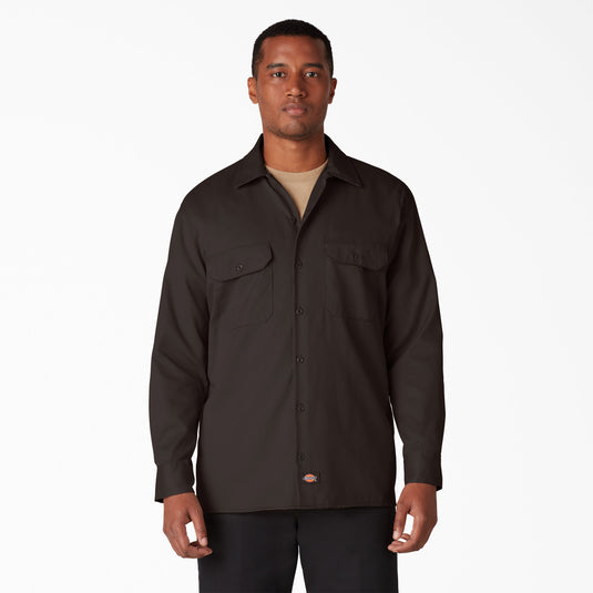 Dickies 574 L/S Work Shirt - Dark Brown