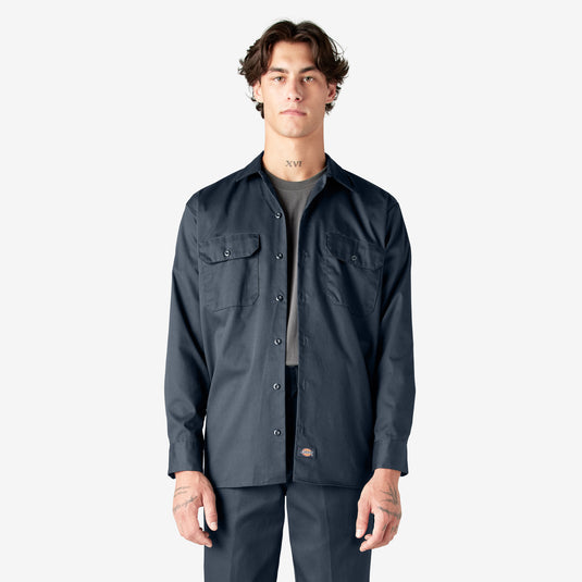 Dickies Original 574 Long Sleeve Work Shirt Dark Navy