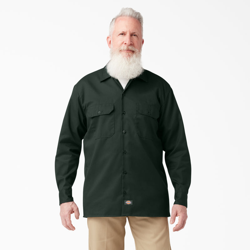 Load image into Gallery viewer, Dickies Original 574 Long Sleeve Work Shirt Hunter Green

