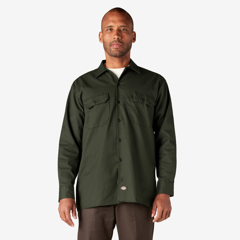 Load image into Gallery viewer, Dickies Original 574 Long Sleeve Work Shirt Olive Green

