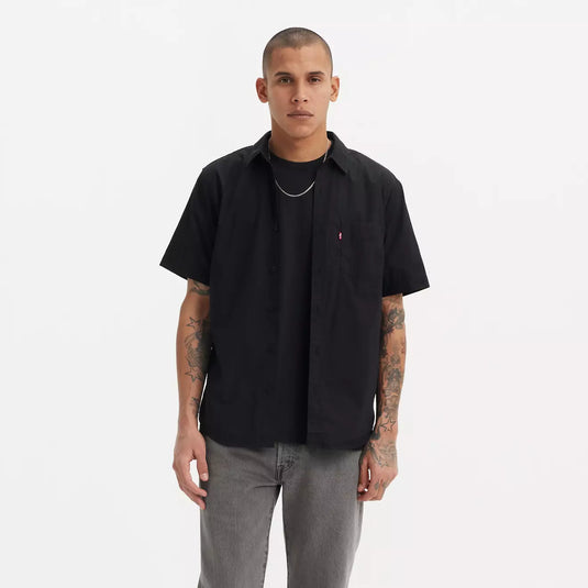Levi's Short Sleeve Classic 1Pkt Standard Fit Shirt - Jet Black - Front