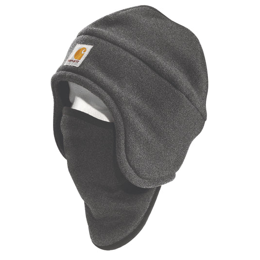 Charcoal heather gray Carhartt beanie with black face mask