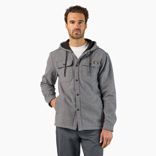 Dickies Flannel Bonded Hooded Shirt Jacket - December Sky - Front