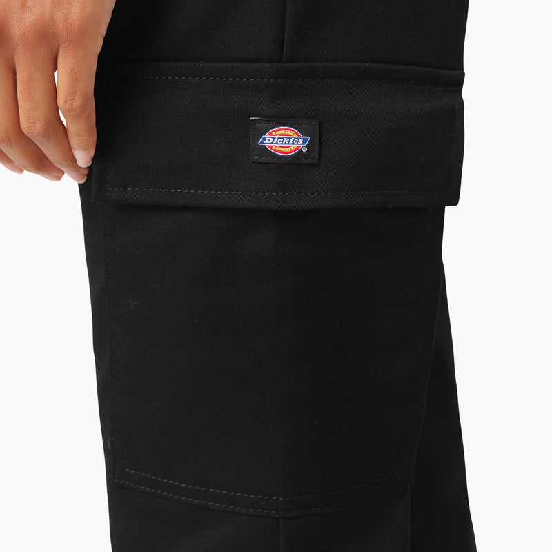 Load image into Gallery viewer, Dickies Women&#39;s Cargo Super Flex Pant - Black Side
