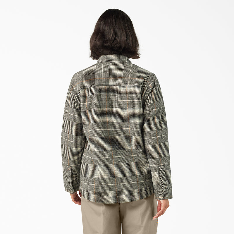 Load image into Gallery viewer, Dickies Women&#39;s Lined Flannel Chore Coat - Gray - Back

