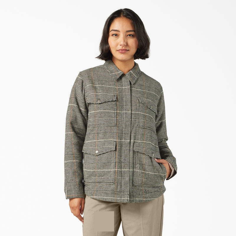 Load image into Gallery viewer, Dickies Women&#39;s Lined Flannel Chore Coat - Gray - Front
