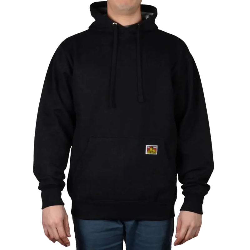 Load image into Gallery viewer, Black hoodie with a Ben Davis logo against a plain background
