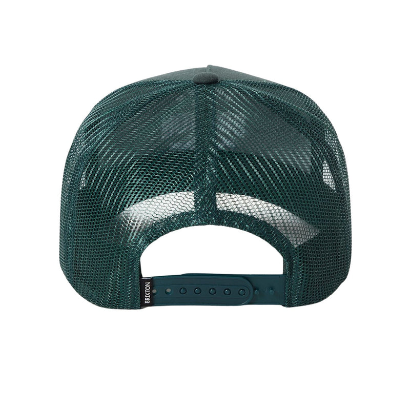 Load image into Gallery viewer, Green mesh cap with a matching plastic adjustable snap closure.
