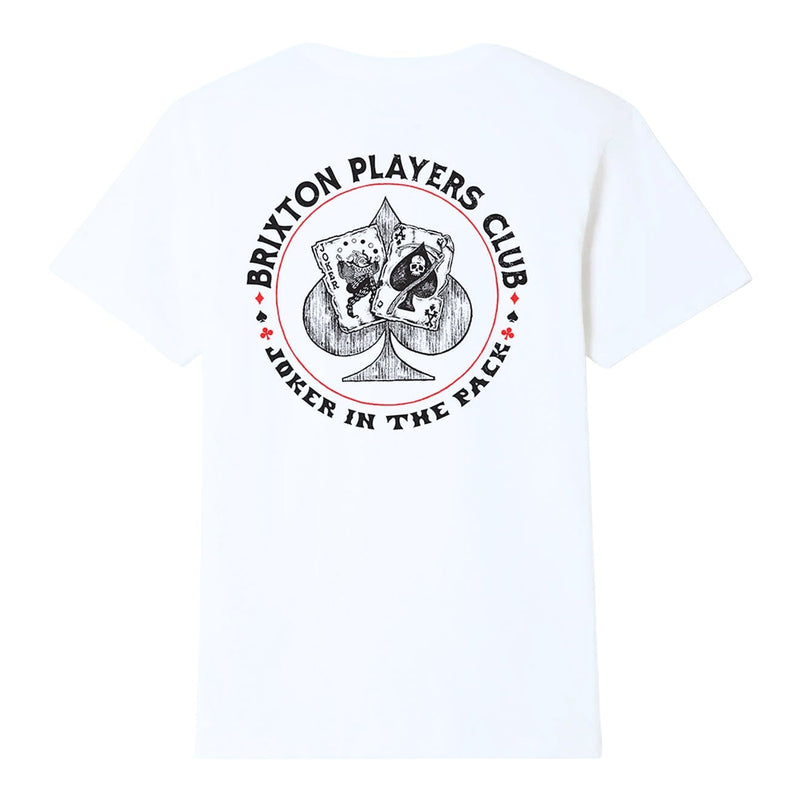 Load image into Gallery viewer, White t-shirt with Brixton Players Club logo on the back.
