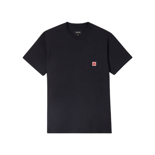 A classic standard fit short sleeve cotton t-shirt with a left chest pocket with woven Brixton shield label