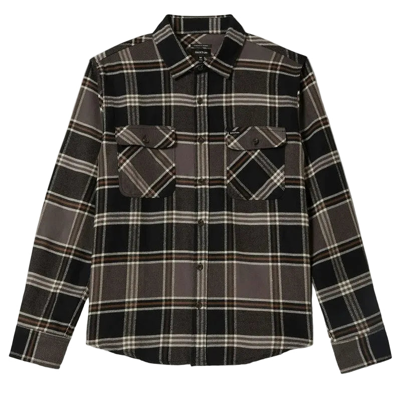 Load image into Gallery viewer, Plaid shirt with a black and gray pattern on a white background
