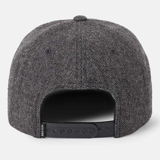 Back of a Black heather Brixton Snapback