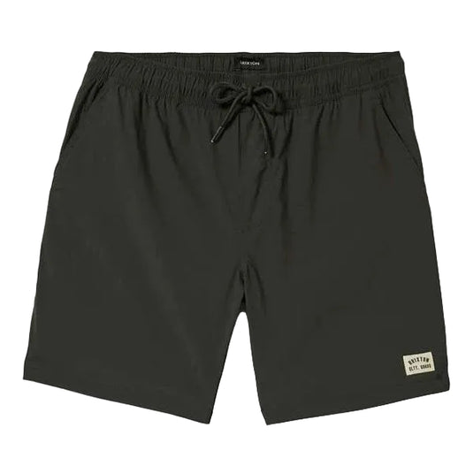 Washed black brixton shorts with a Brixton patch sewn on. 