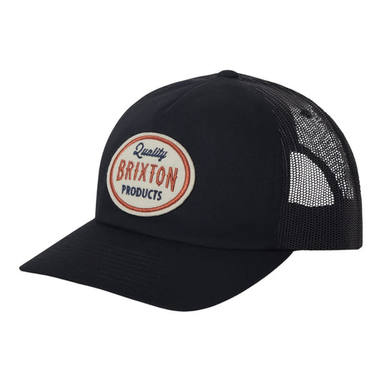 Black trucker cap with Brixton patch logo 