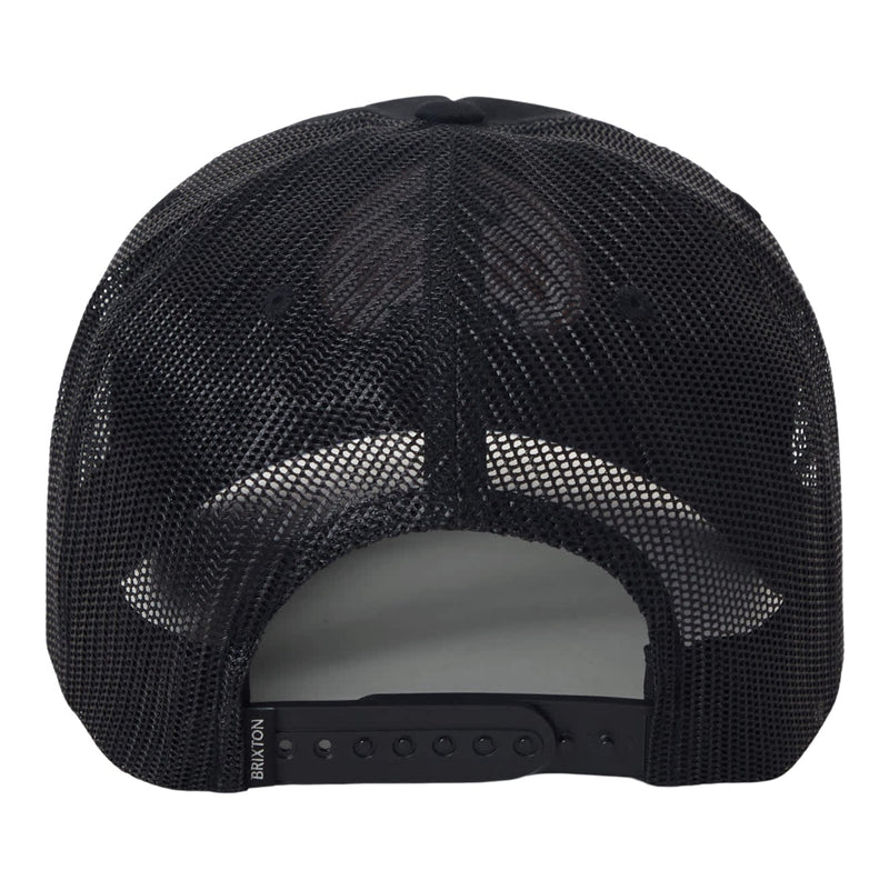 Load image into Gallery viewer, Black mesh cap and adjustable black snaps with Brixon woven label

