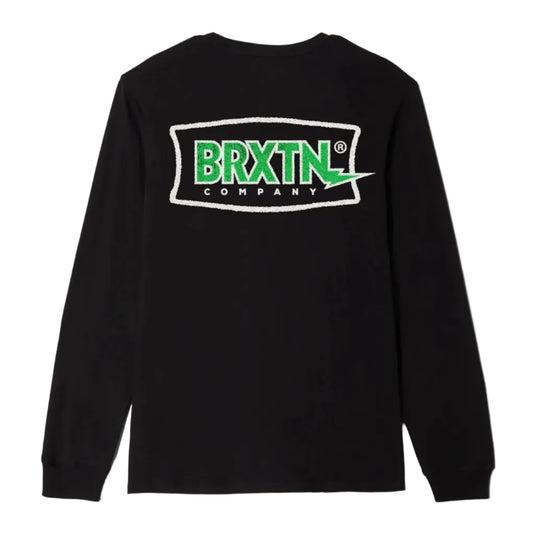 Black long-sleeve shirt with Brixton logo on a white background
