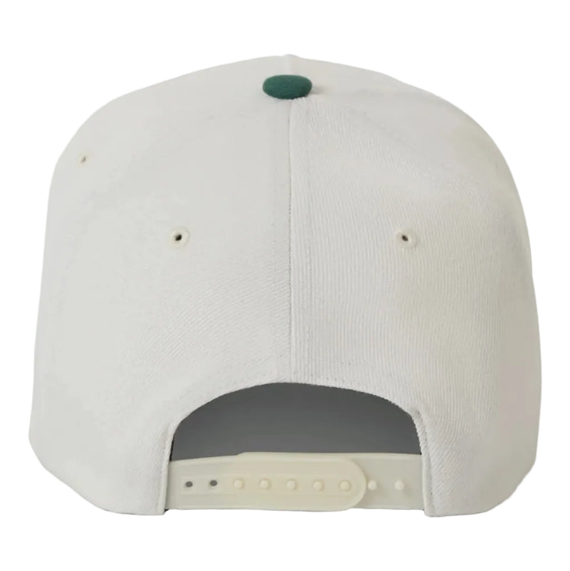 Load image into Gallery viewer, Gray cap with a green button on a white background with a snapback adjustable closure.
