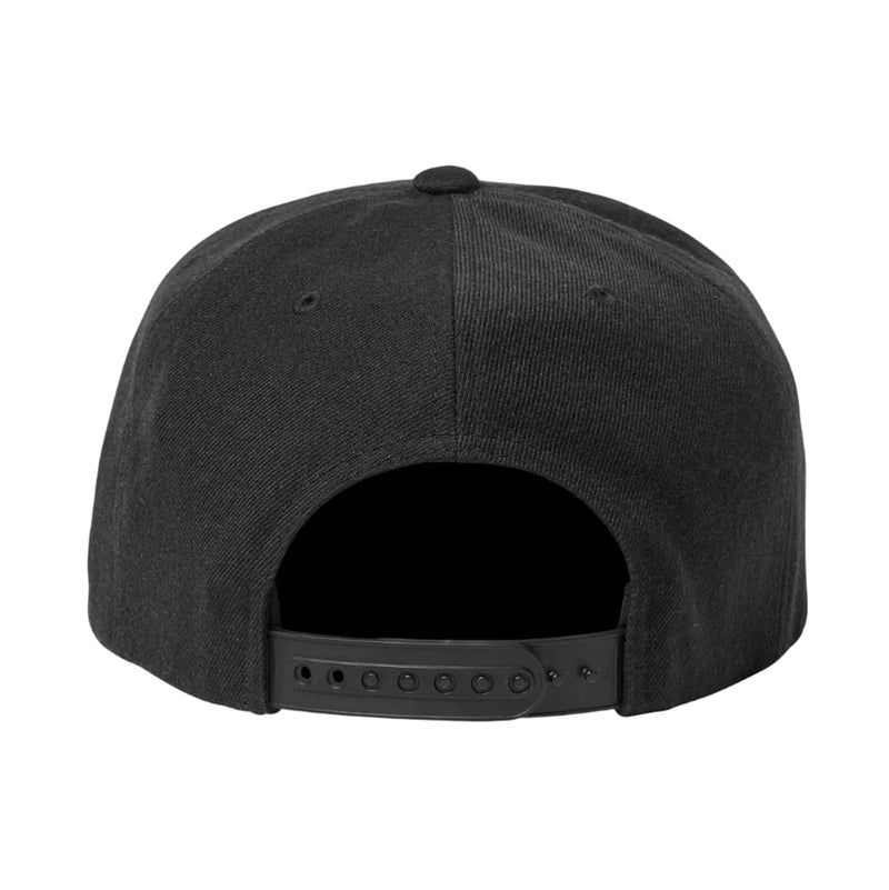 Load image into Gallery viewer, Black cap on a white background.  Snapback adjustable closure. 
