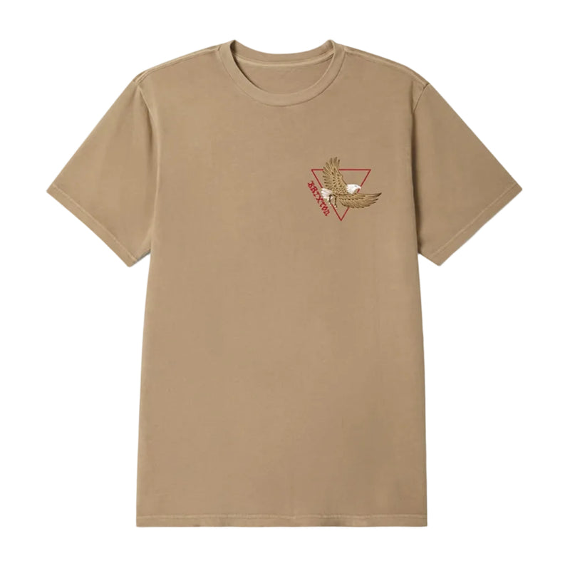 Load image into Gallery viewer, Beige t-shirt with a graphic design on a white background
