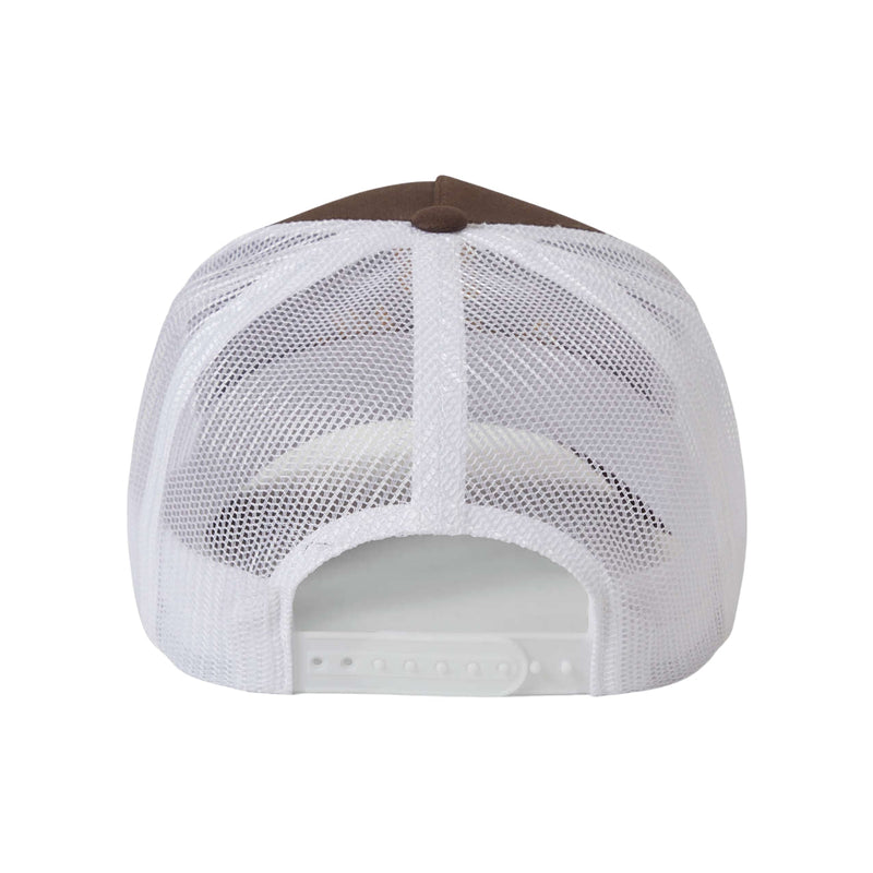 Load image into Gallery viewer, A medium-profile, structured 5-panel trucker hat featuring Brixton embroidered logo detailing for a clean, elevated look. Designed with a curved bill made from a Bureo NetPlus® visor crafted from recycled fishing nets, it combines classic style with sustainable innovation. The mesh back panels provide breathability, while the moisture-wicking sweatband keeps you comfortable all day. Finished with a direct embroidery design and an adjustable plastic snapback closure for a secure, customizable fit.
