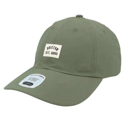 Load image into Gallery viewer, Green nylon baseball cap with a Brixton logo on a white background
