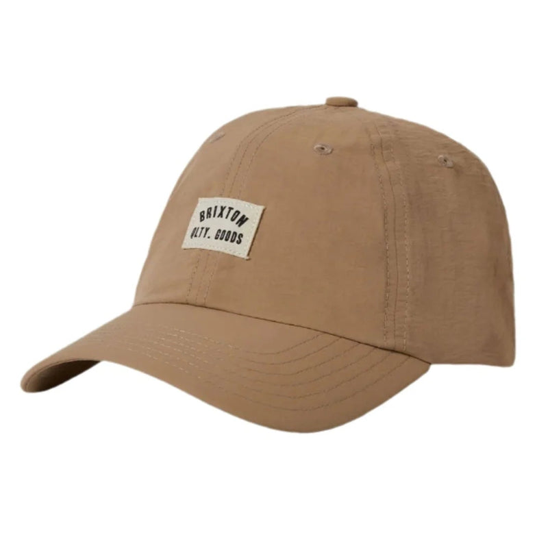 Load image into Gallery viewer, Brown nylon cap with a Brixton logo on a white background
