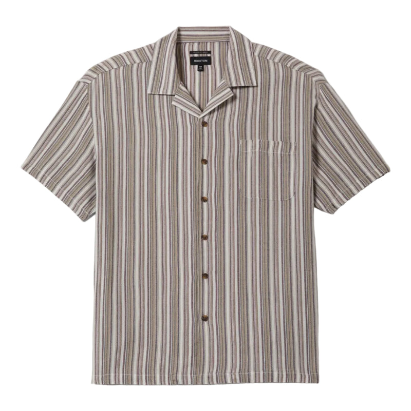 Load image into Gallery viewer, Striped short-sleeve button down shirt

