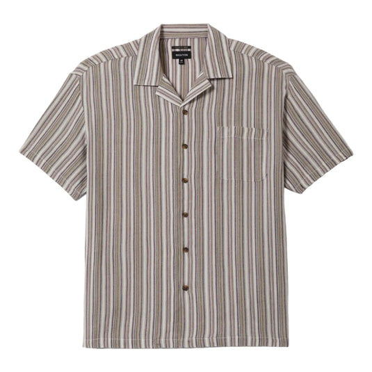 Striped short-sleeve button down shirt