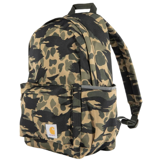 Carhartt 21L classic daypack has a spacious main compartment holds books and tools, while a front zip pocket keeps smaller items secure. Stow your water bottle in the side pocket and adjust the padded shoulder straps for a just-right fit. 