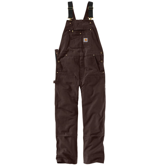 Carhartt Relaxed Fit Duck Bib Overall Dark Brown - Flat (No Model)