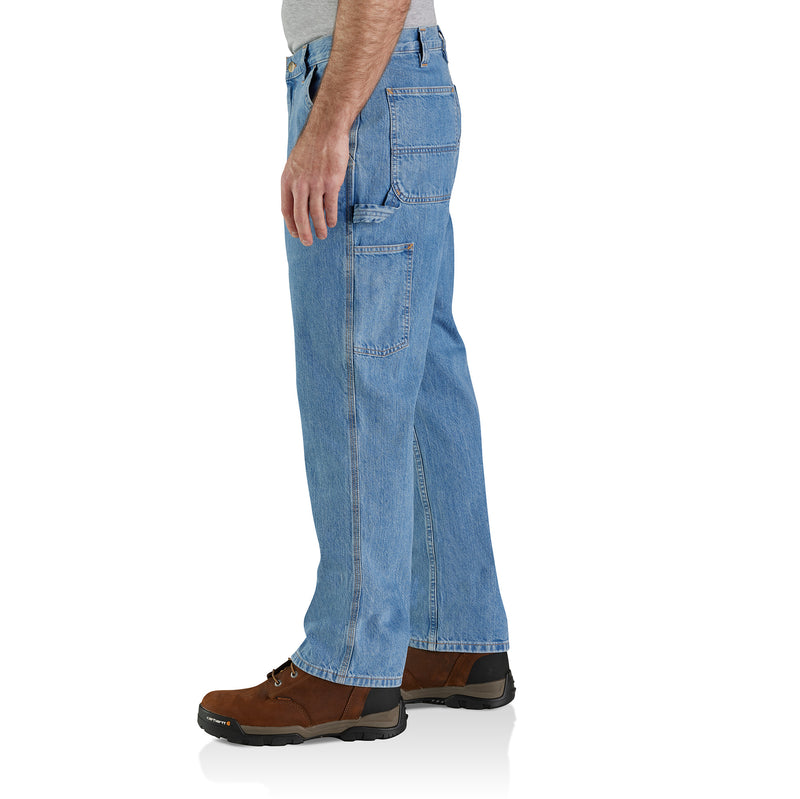 Load image into Gallery viewer, BEST SELLER - CARHARTT MEN&#39;S UTILITY JEAN - LOOSE FIT - 100% COTTON DENIM CARPENTER PANT STYLE #104941 IN CANAL COLOR
