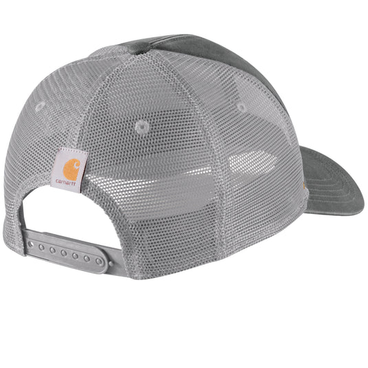 Gray mesh cap with Carhartt logo on a white background