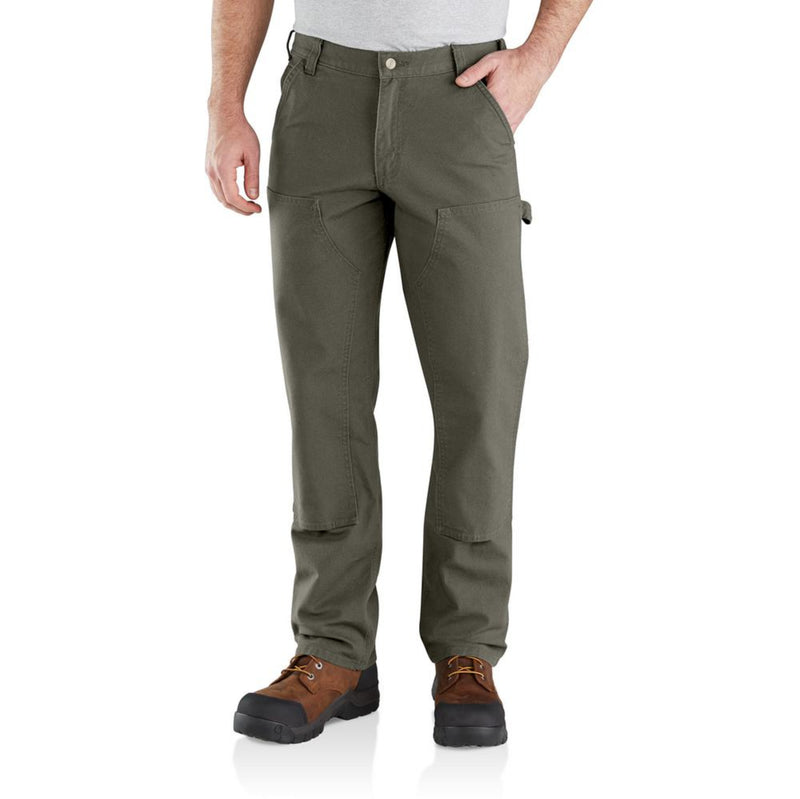 Load image into Gallery viewer, Person wearing green pants and brown boots on a white background
