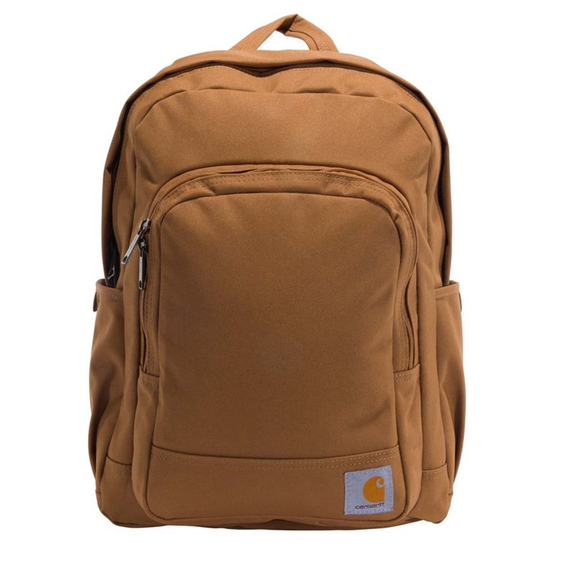 Load image into Gallery viewer, Carhartt Classic 25L Backpack Carhartt Brown front compartment and main compartment with patch logo.
