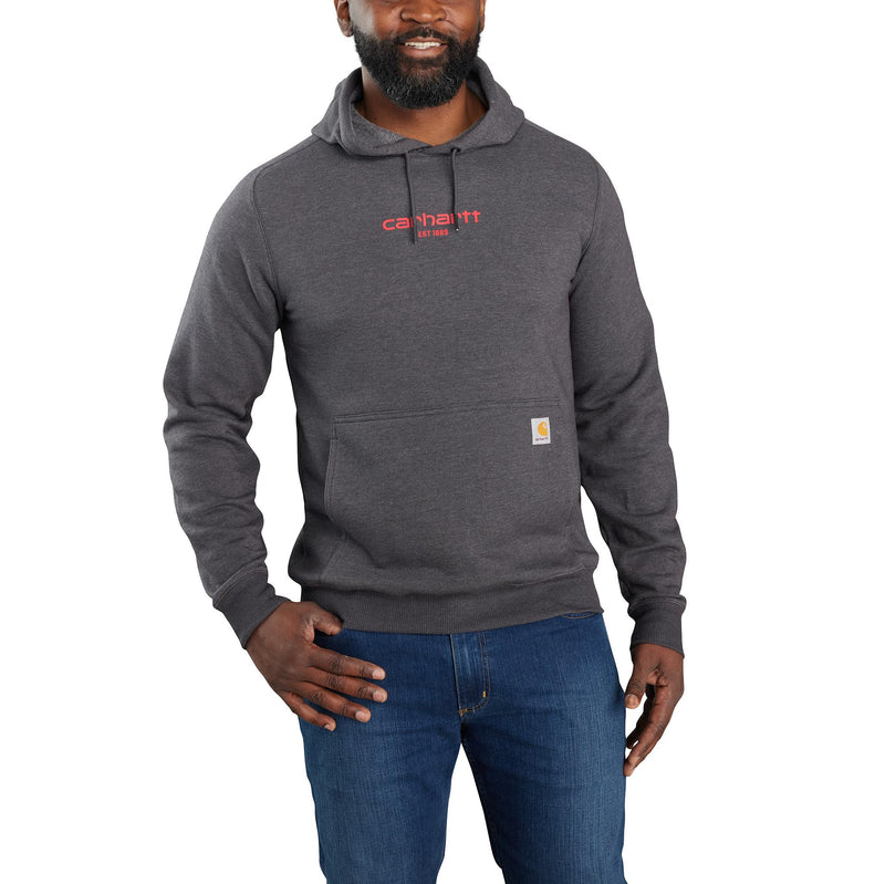 Load image into Gallery viewer, Carhartt Force® Relaxed Fit Lightweight Logo Graphic Hoodie Carbon Heather
