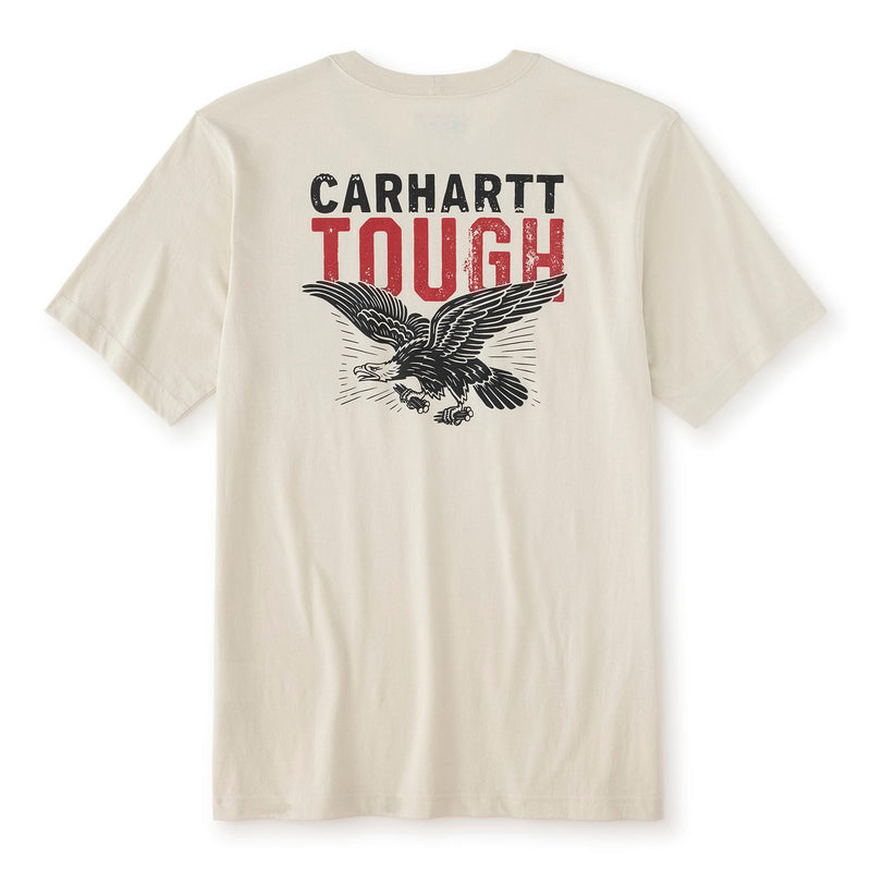 Load image into Gallery viewer, Beige t-shirt with Carhartt logo and eagle design on a white background
